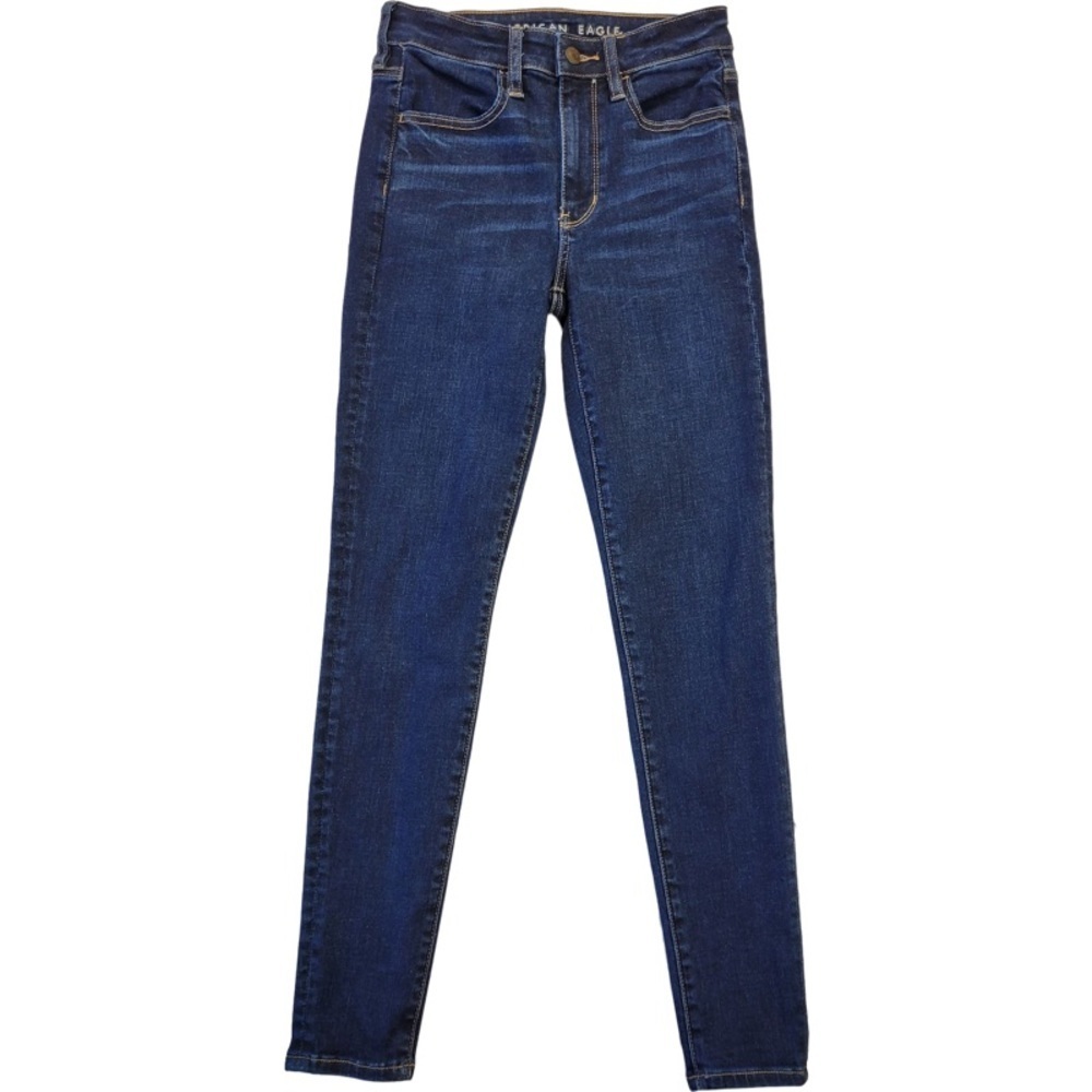 ✅ American Eagle Woman’s blue super hi-rise Jegging next level stretch size 2 R